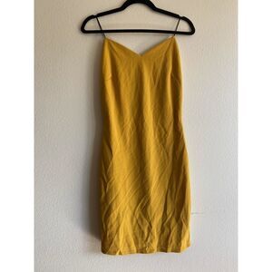 Olive Tree Mustard Spaghetti Strap Dress Body Con Cocktail